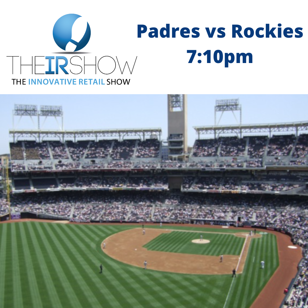 Padres stadium, Padres vs Rockies 7:10pm, IR Show logo