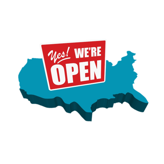 YES we're open! retail open map